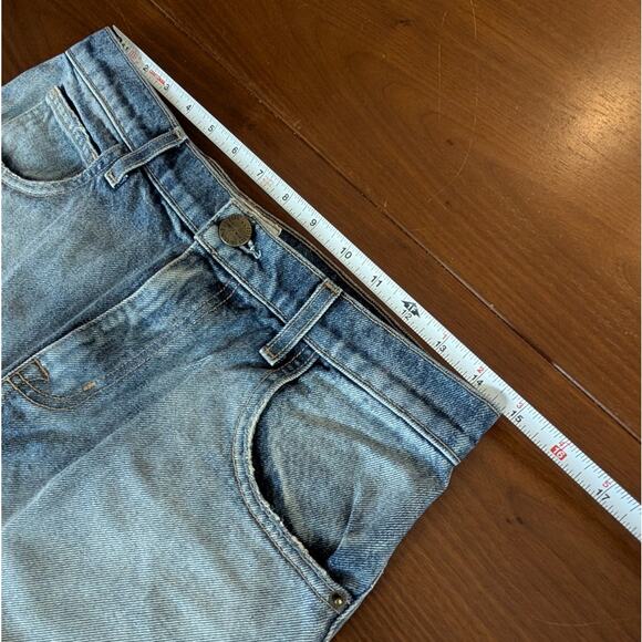 Current/Elliott The Slit Denim Ombre Straight Midi Raw Hem Skirt, size 27 - Picture 8 of 10